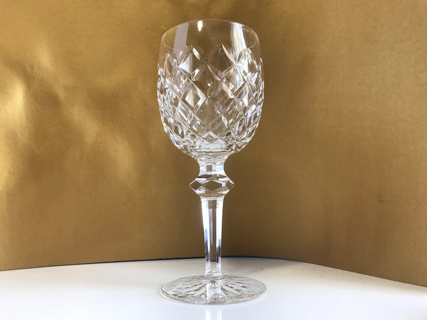 6 Vintage Etched Crystal Wine Glasses, 1950's, Tall Vintage Water Goblets ~  Champagne glasses, Antique Wine Wedding Glasses