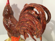 Rooster Vintage  Large Sculpture Ceramic Farmhouse