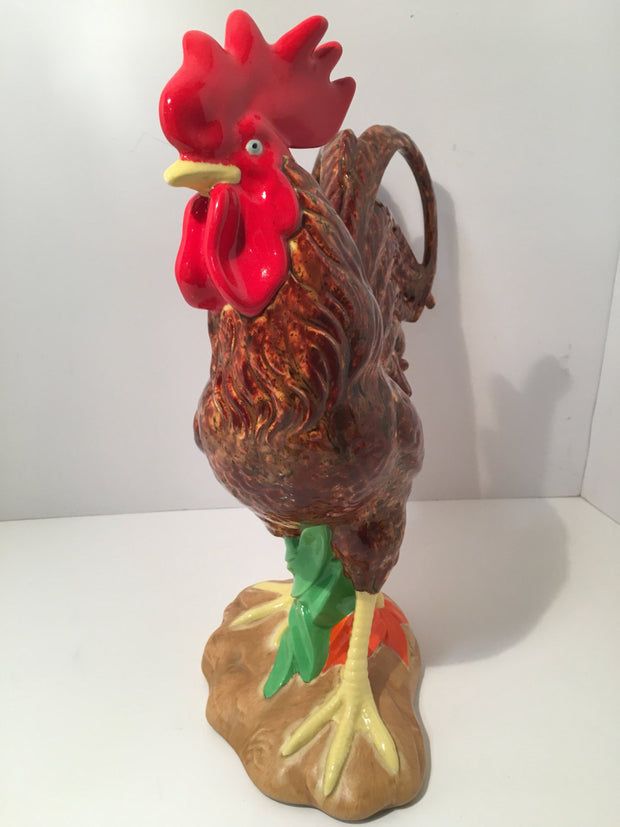 Rooster Vintage  Large Sculpture Ceramic Farmhouse