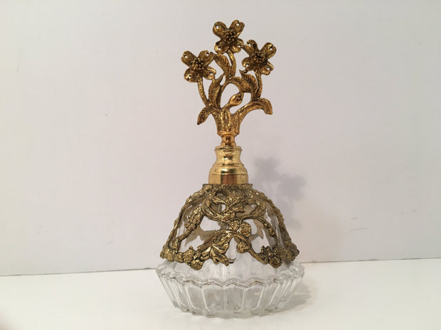 Vintage Ormolu High Quality Filigree/Brass Perfume Bottle