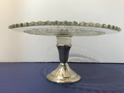 Nickel Silver & Crystal Cake Stand by Dughin Halloware