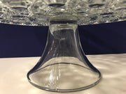 Vintage Federal Glass Cake Stand Windsor Pattern Ribbed Edgeing 1950s  Clear Glass