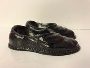 Syroco Wood Figurine   Pair of Mens Shoes/Slippers Hand painted Black 1940s  5 1/4&quot; x 4 1/2&quot; Collectible