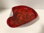 Murano Italian Venitian 1950s Folded Edge Bowl Alfredo Barbini Art Glass