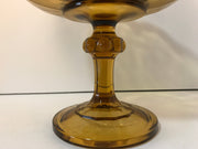 Amber Glass Compote/ Fruit Bowl Centerpiece by Indiana Glass co w/Garland Teardrop motif