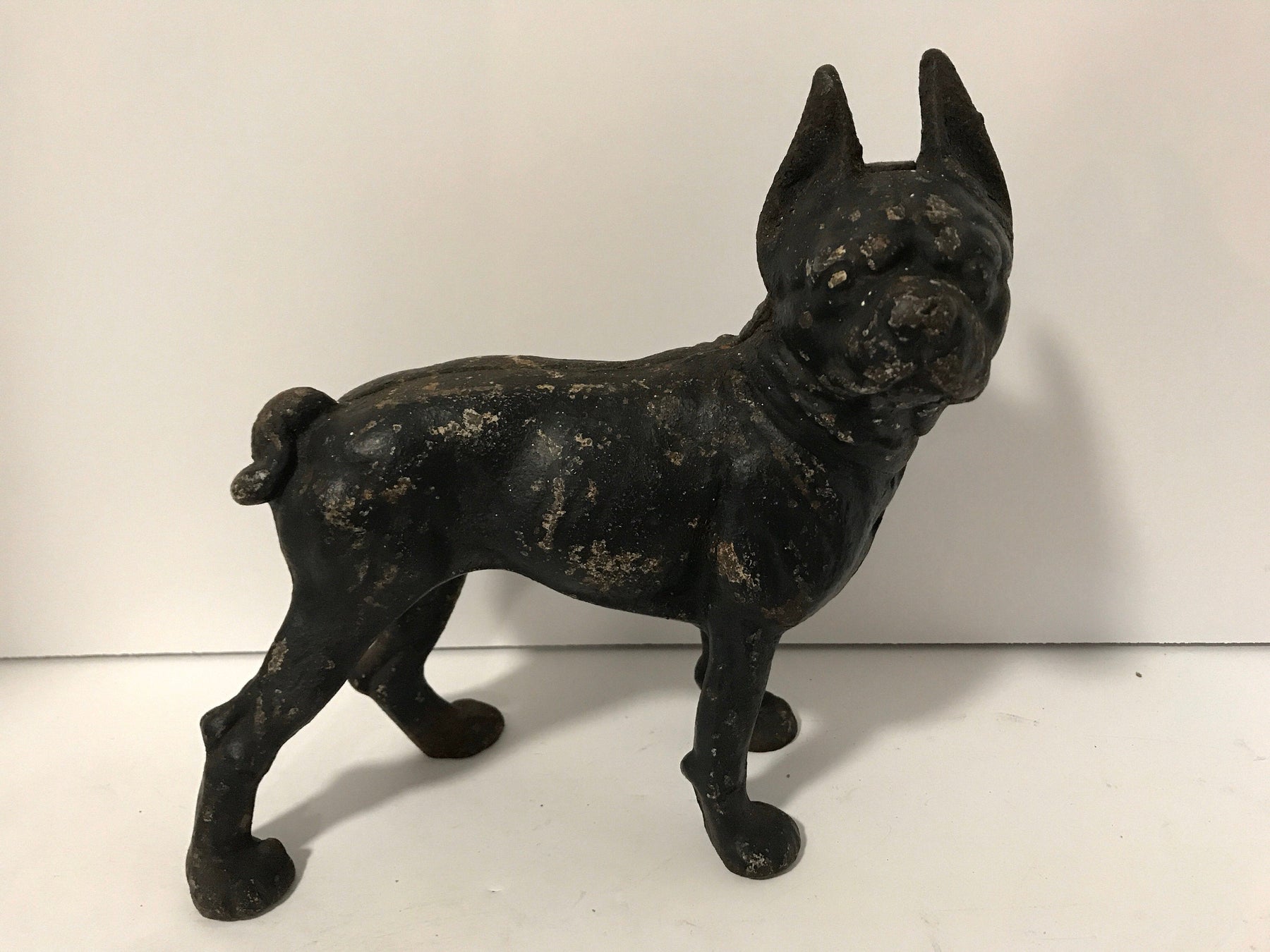 Cast Iron Boston Terrier Antique Large Hubley Original Figurine