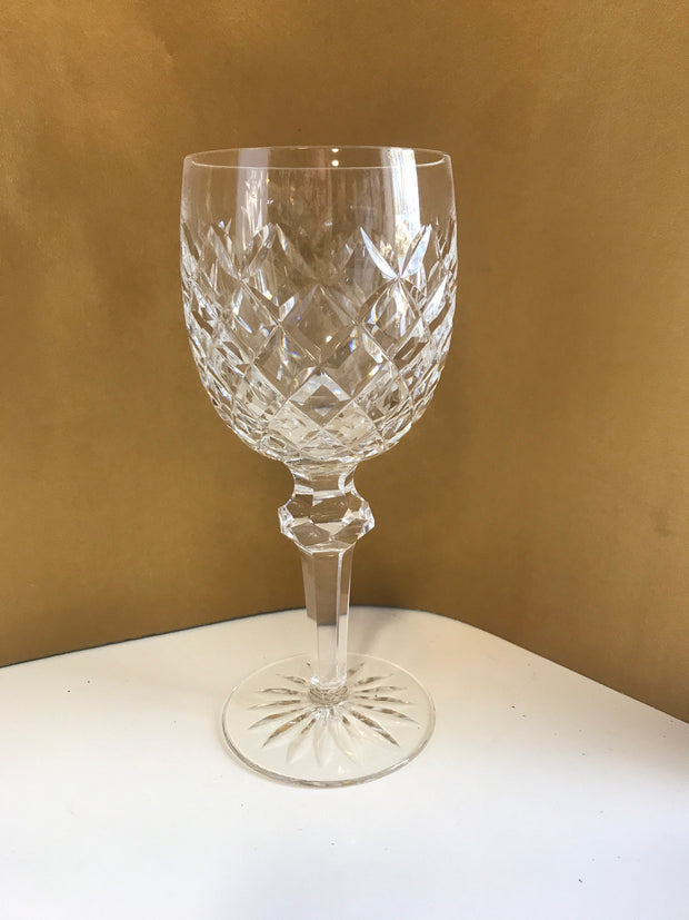 Crystal Wine Goblet by Waterford  Made in Ireland Hand Blown Glass Powerscourt Pattern Luxury Stemware