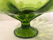 Viking Glass Smaller Green Glass Pedestal Bowl Candy Dish Fruit Bowl Centerpiece