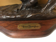 Vintage “Trooper of the Plains” Frederic Remington Chesapeake Reproductions Inc Large Sculpture on Wood Platform