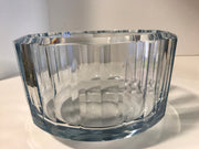 Art Crystal Clear Blue  Bowl by Strombergshyttan  Modern Swedish Crystal 1970 Signed 7389