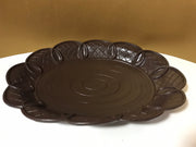 Syroco Wood Vintage Brown Oval Table Bowl/ Plate Fruit Bowl Centerpiece Large/Med