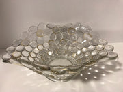 Vintage 1940s Large Bubble Clear Glass W/ Gold/Yellow Iridescence