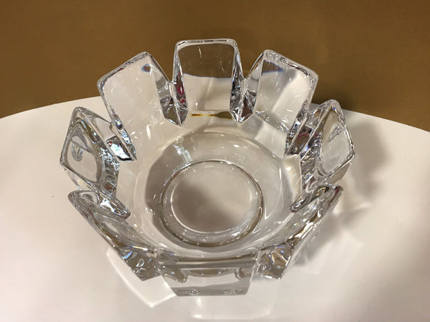 Vintage Orrefors “Corona” Thick Crystal Brilliance Made in Sweden by Lars Hellsten Artist Signed 7 1/4&quot;x 4 3/4&quot; Like New