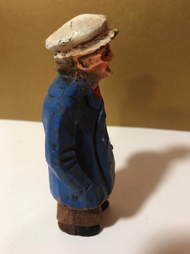 Syroco Wood 1940s Rare Captain of The Sea Ships Captain Funny Looking Captain Old World Figurine Collectable