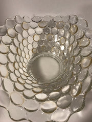 Vintage 1940s Large Bubble Clear Glass W/ Gold/Yellow Iridescence