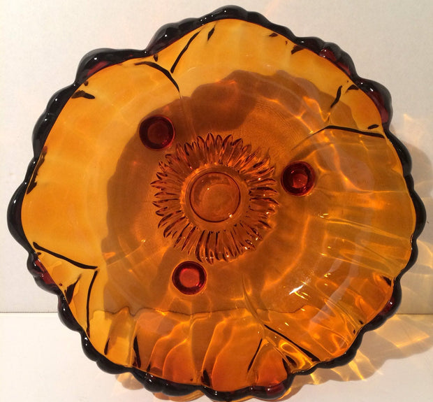 Amber Glass Scalloped bowl  by Colony by Indiana Glass Co Vintage