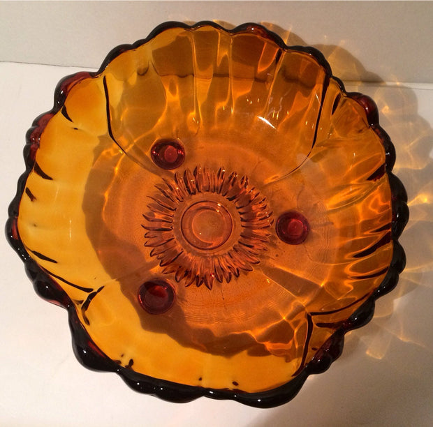 Amber Glass Scalloped bowl  by Colony by Indiana Glass Co Vintage