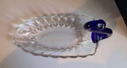 Crystal Cobalt Blue Swan Dish New Martinsville Duncan Miller 1930s Janice Butter Dish Vintage