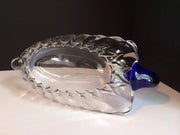 New Martinsville Duncan Miller 1930s Janice Crystal Cobalt Blue Swan Dish