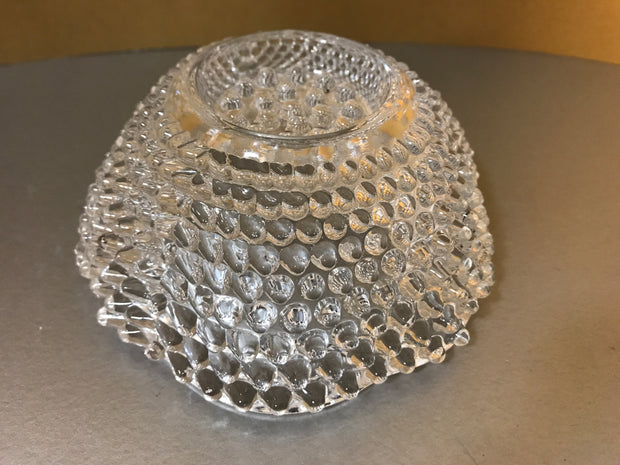 Vintage Clear Glass Hobnail Chunky Ashtray